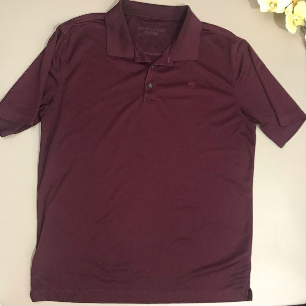 Ariat Tek Polo Maroon Men’s Shirt Size Large